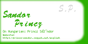 sandor princz business card